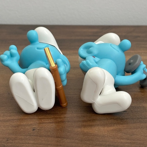 The Smurfs BRAINY & HEFTY Kids Meal Toy Figures Burger King 2024 Cake Toppers - Picture 4 of 10